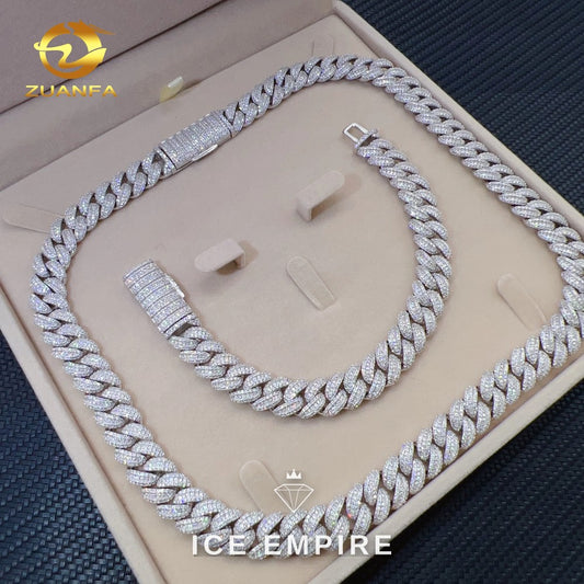Iced Out Rose Gold Plated Moissanite Cuban Chain