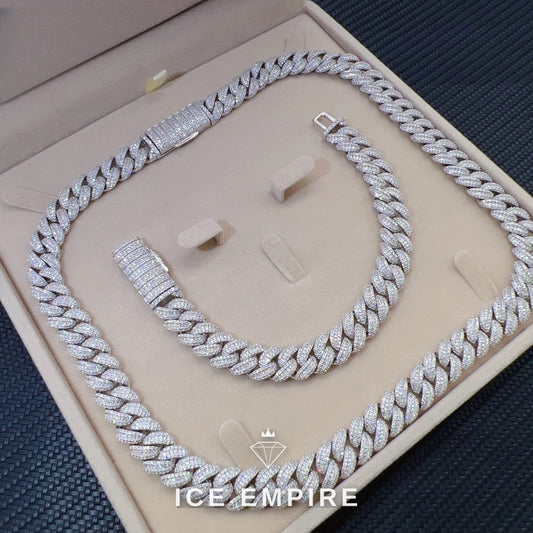 Iced Out Rose Gold Plated Moissanite Cuban Chain