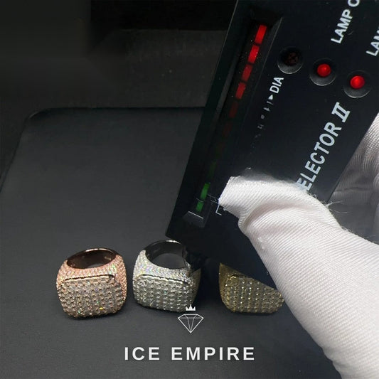 Iced Out Baguette Rose Gold Plated Moissanite Ring