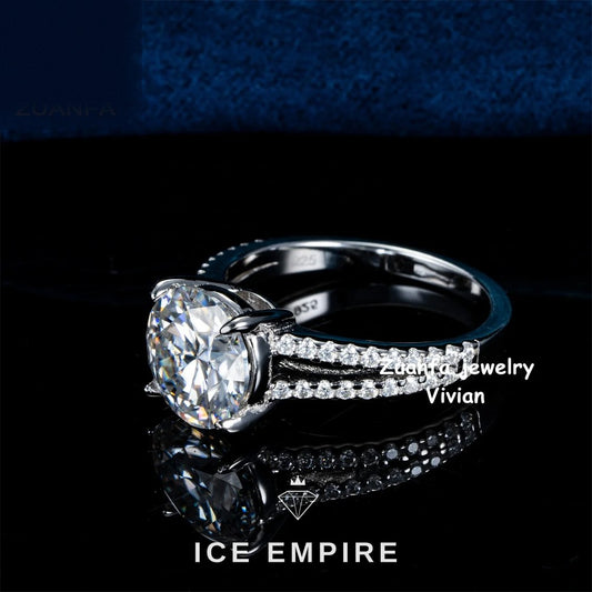 Iced Out 925 Silver Moissanite Ring