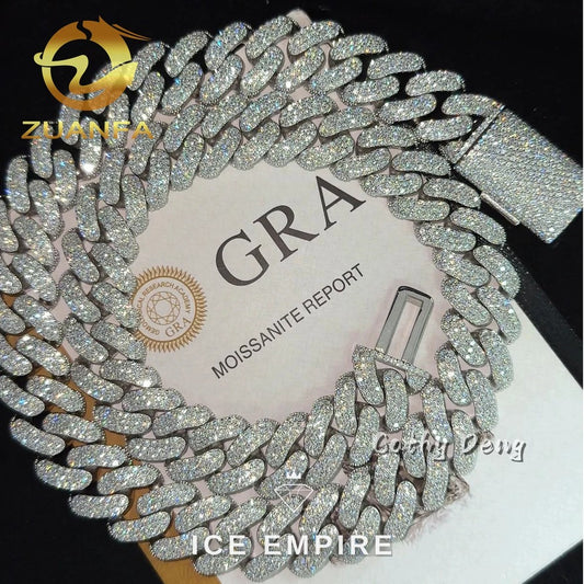 Iced Out Rose Gold Plated Moissanite Cuban Chain