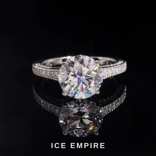 Iced Out 18K Gold Moissanite Wedding Band