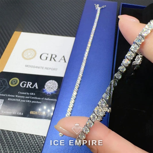 Iced Out Rose Gold Plated Moissanite Tennis Chain