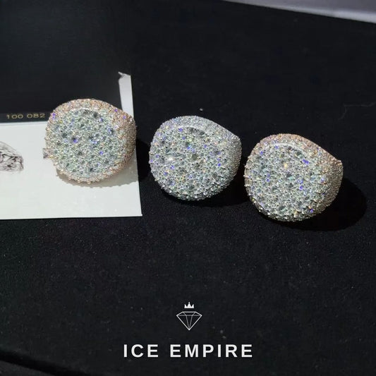 Iced Out 925 Silver Moissanite Ring