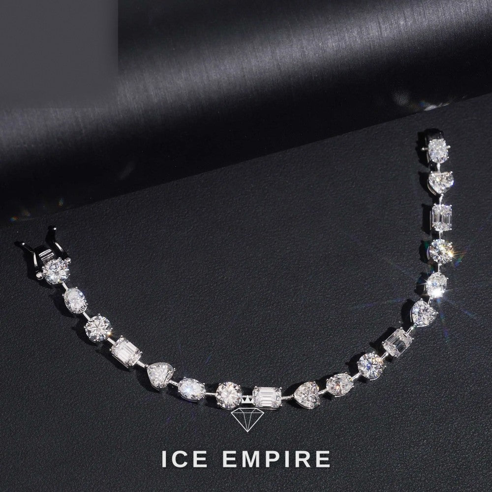 Iced Out Heart Rose Gold Plated Moissanite Cuban Chain