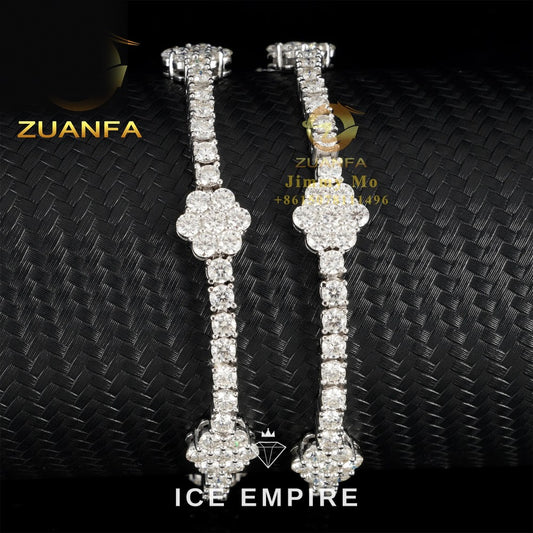 Iced Out 925 Silver Moissanite Tennis Chain