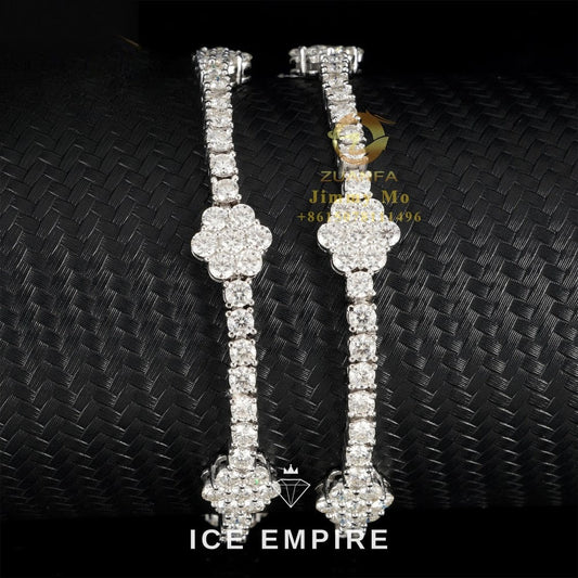 Iced Out 925 Silver Moissanite Tennis Chain