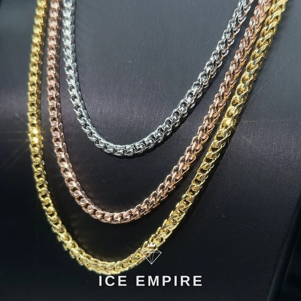 Iced Out Baguette Rose Gold Plated Lab Grown Diamond Cuban Chain