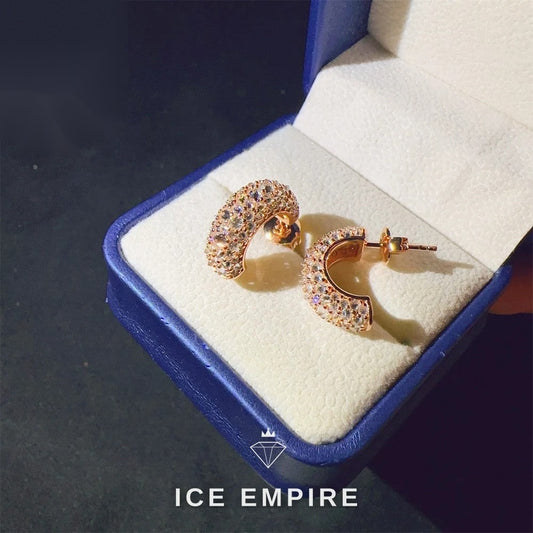 Iced Out 925 Silver Moissanite Earrings