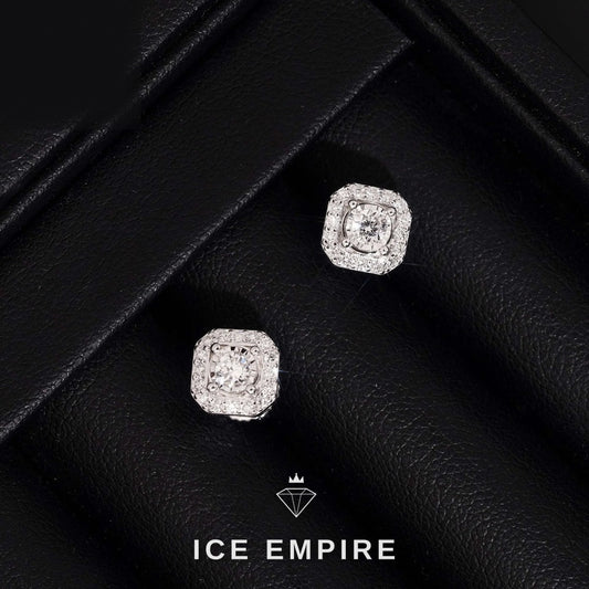 Iced Out Rose Gold Plated Lab Grown Diamond Stud Earrings