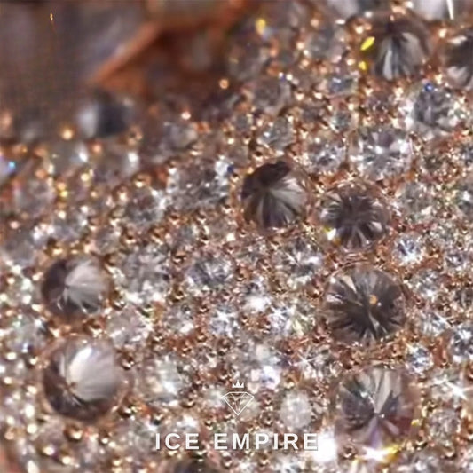 Iced Out Rose Gold Plated Moissanite Ring