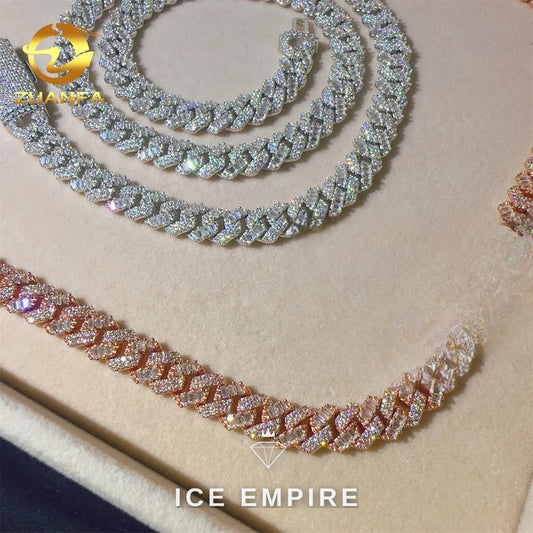 Iced Out Rose Gold Plated Moissanite Cuban Chain