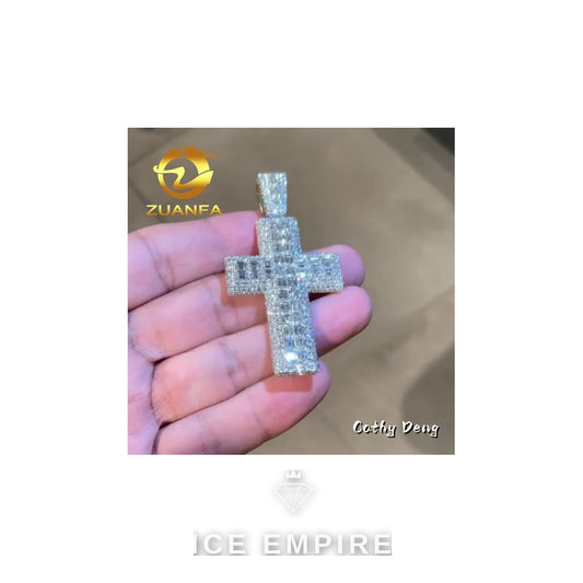 Iced Out Baguette Rose Gold Plated Pendant