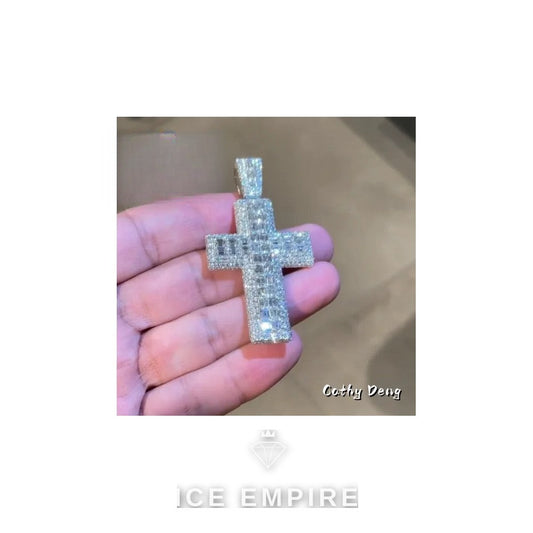 Iced Out Baguette Rose Gold Plated Pendant