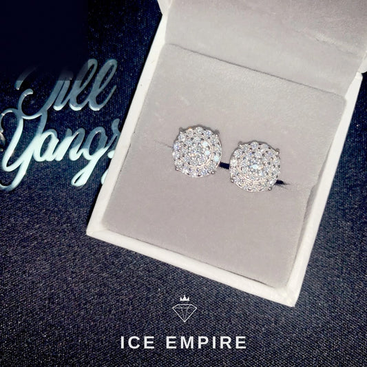 Iced Out Gold Plated Moissanite Stud Earrings