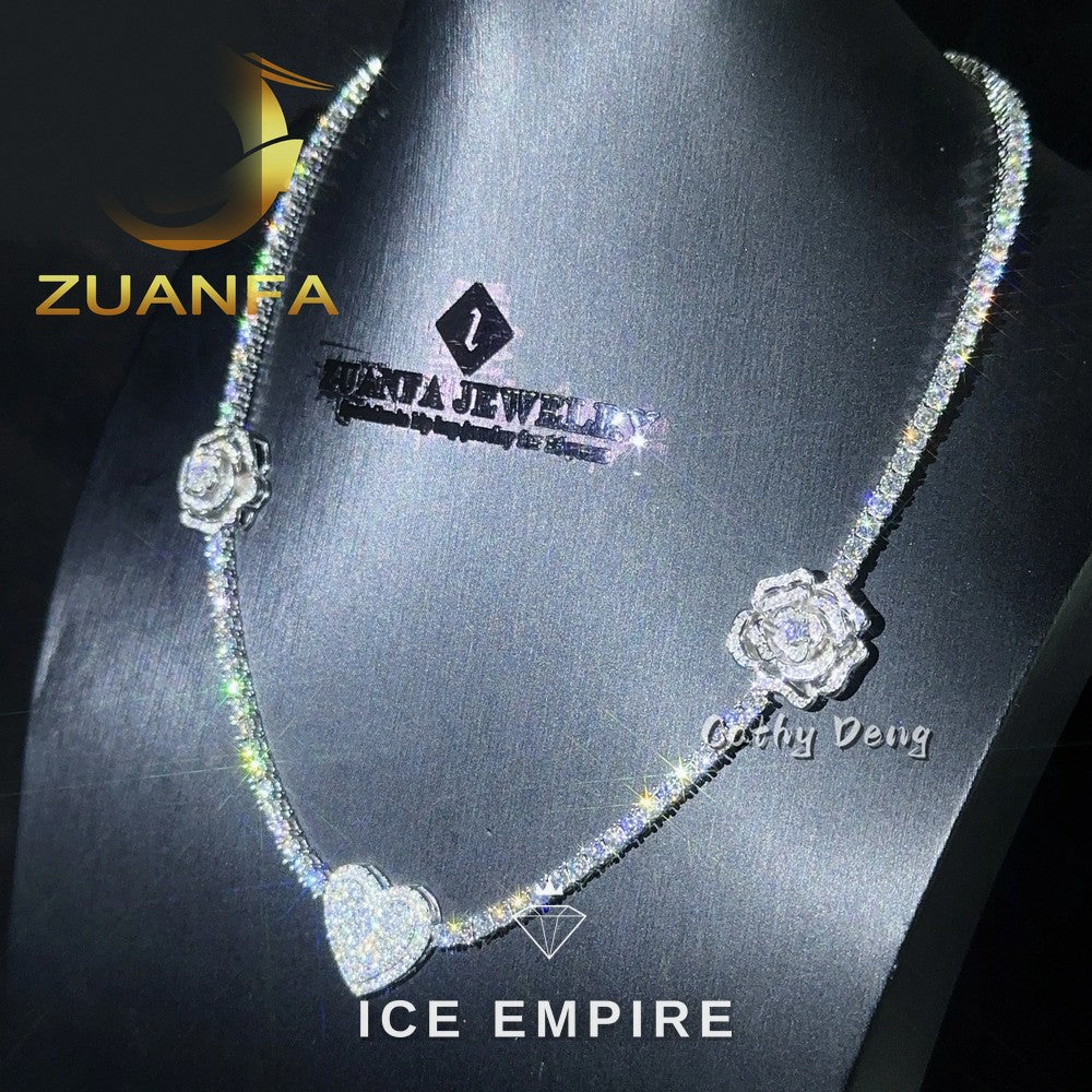Iced Out Rose Gold Plated Moissanite Cuban Chain