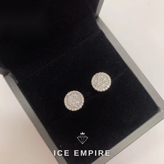 Iced Out 925 Silver Moissanite Stud Earrings