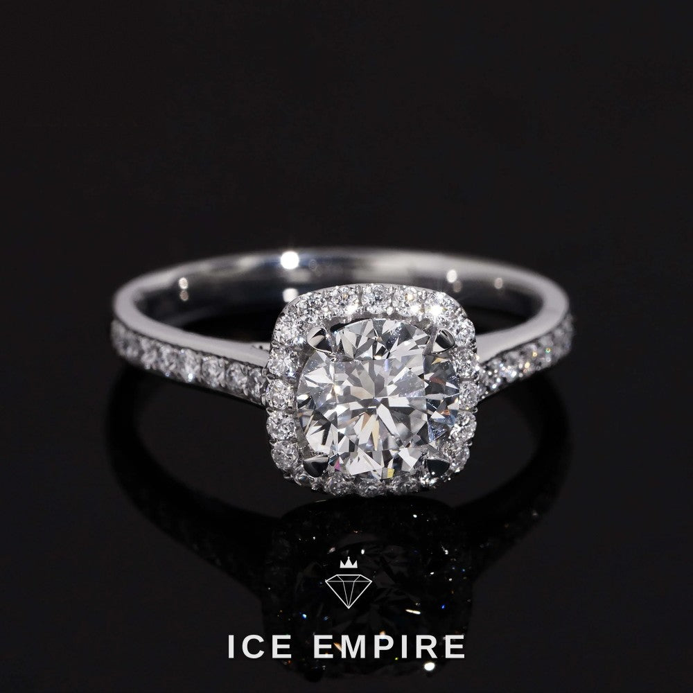 Iced Out 925 Silver Lab Grown Diamond Wedding Band