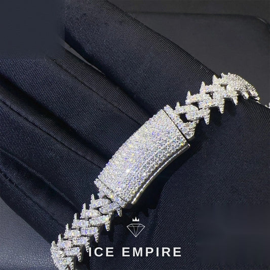 Iced Out Gold Plated Moissanite Cuban Chain