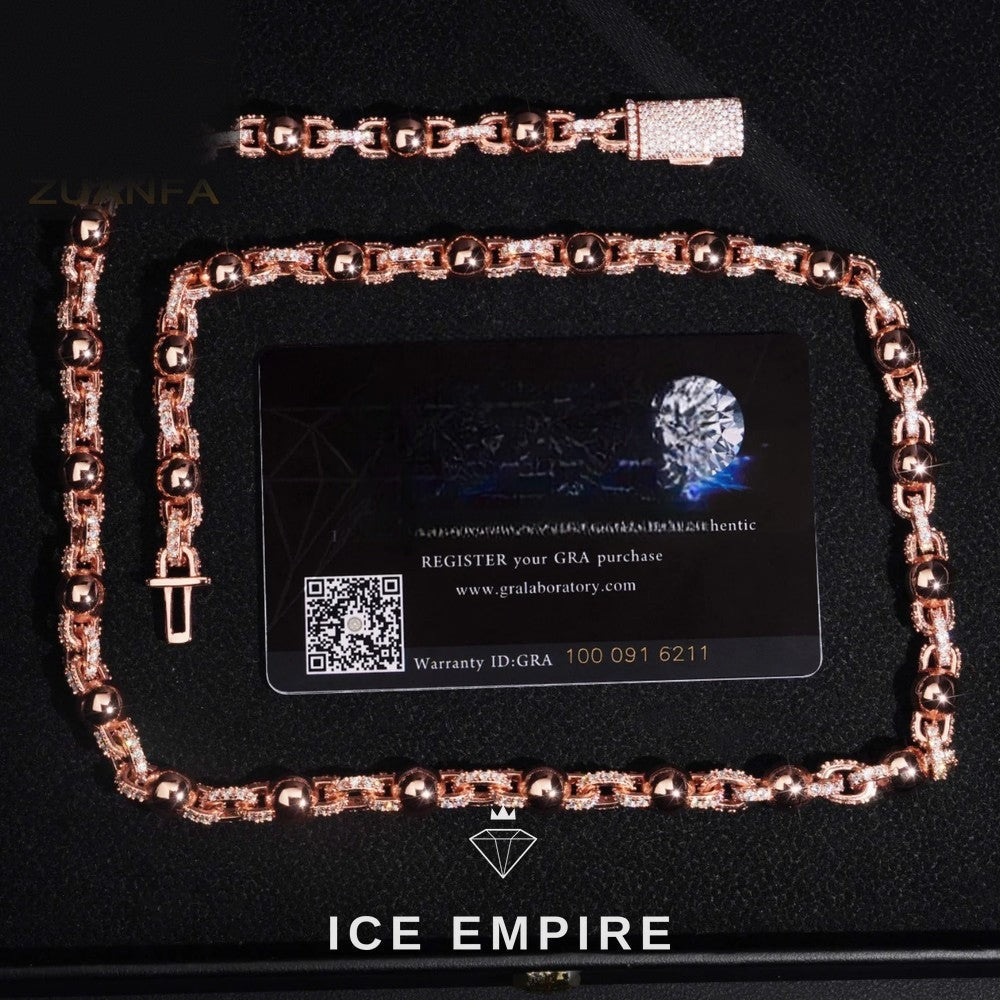 Iced Out 925 Silver Moissanite Chain