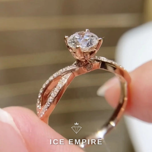 Iced Out Rose Gold Lab Grown Diamond Ring