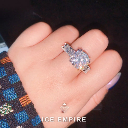 Iced Out 925 Silver Moissanite Wedding Band