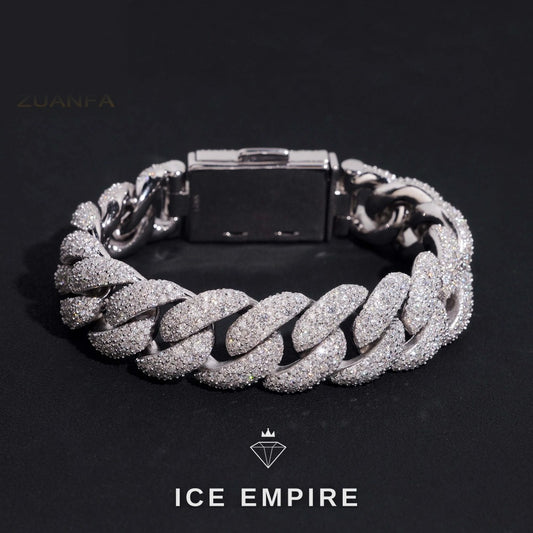 Iced Out Rose Gold Plated Moissanite Cuban Chain