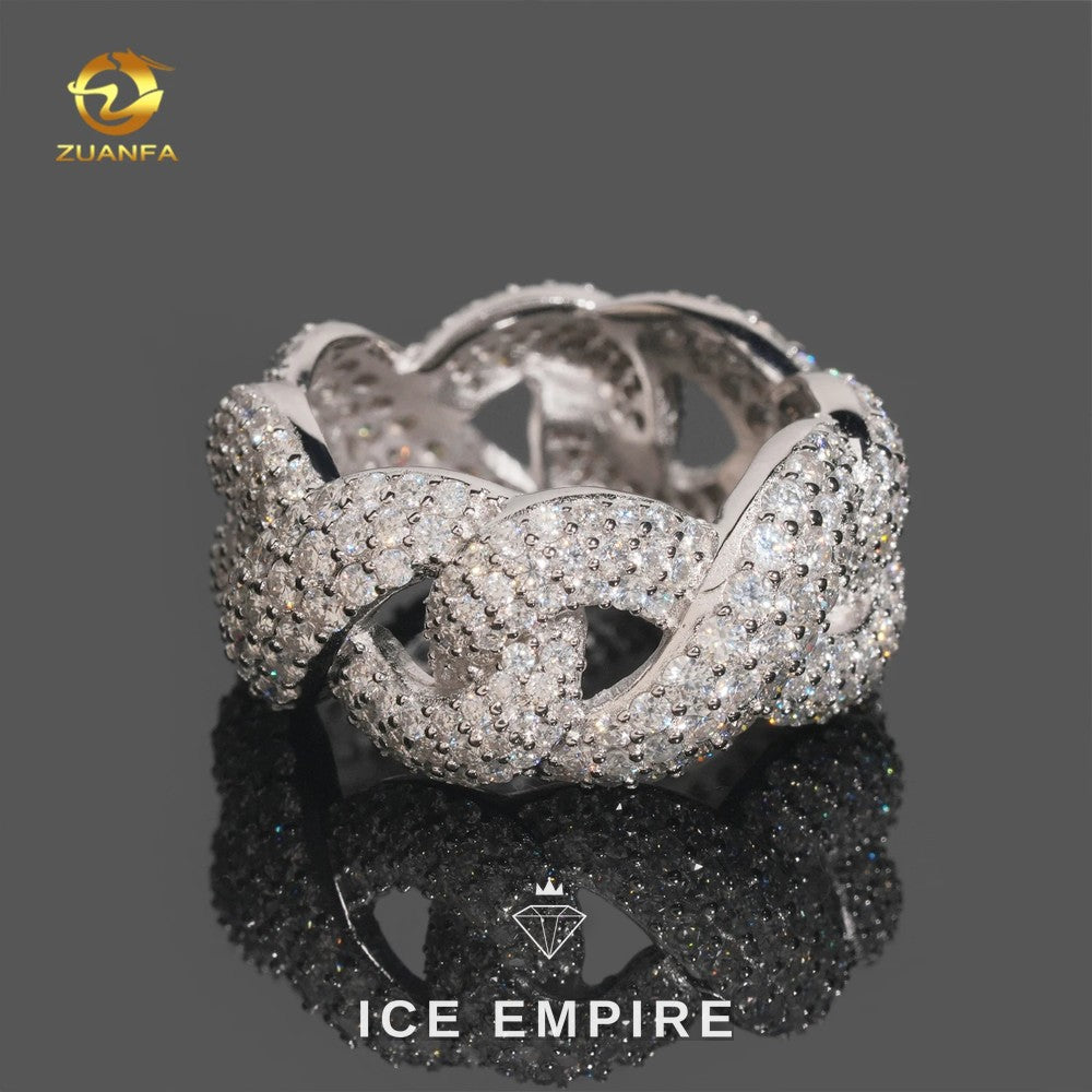 Iced Out Rose Gold Moissanite Cuban Chain