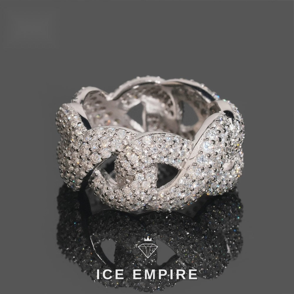 Iced Out Rose Gold Moissanite Cuban Chain