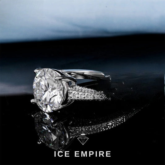 Iced Out 925 Silver Moissanite Ring