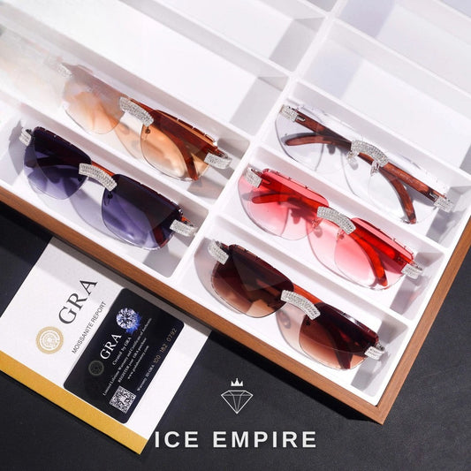 Iced Out Baguette 925 Silver Glasses