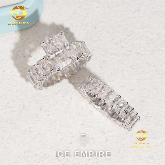 Iced Out 14K Gold Moissanite Ring