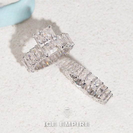 Iced Out 14K Gold Moissanite Ring