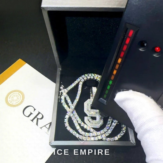 Iced Out Baguette Gold Plated Moissanite Pendant