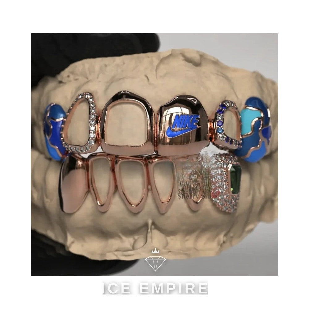 Iced Out 10K Gold Moissanite Grillz