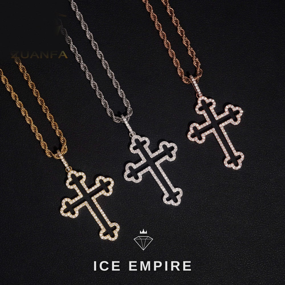Iced Out Cross Gold Plated Pendant