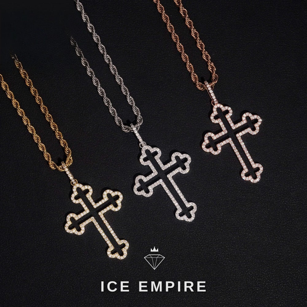 Iced Out Cross Gold Plated Pendant