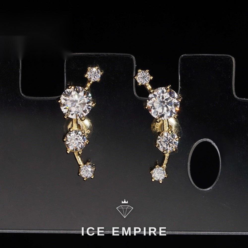 Iced Out Rose Gold Plated Moissanite Earrings
