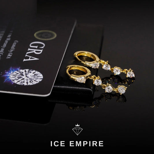Iced Out 925 Silver Moissanite Hoop Earrings