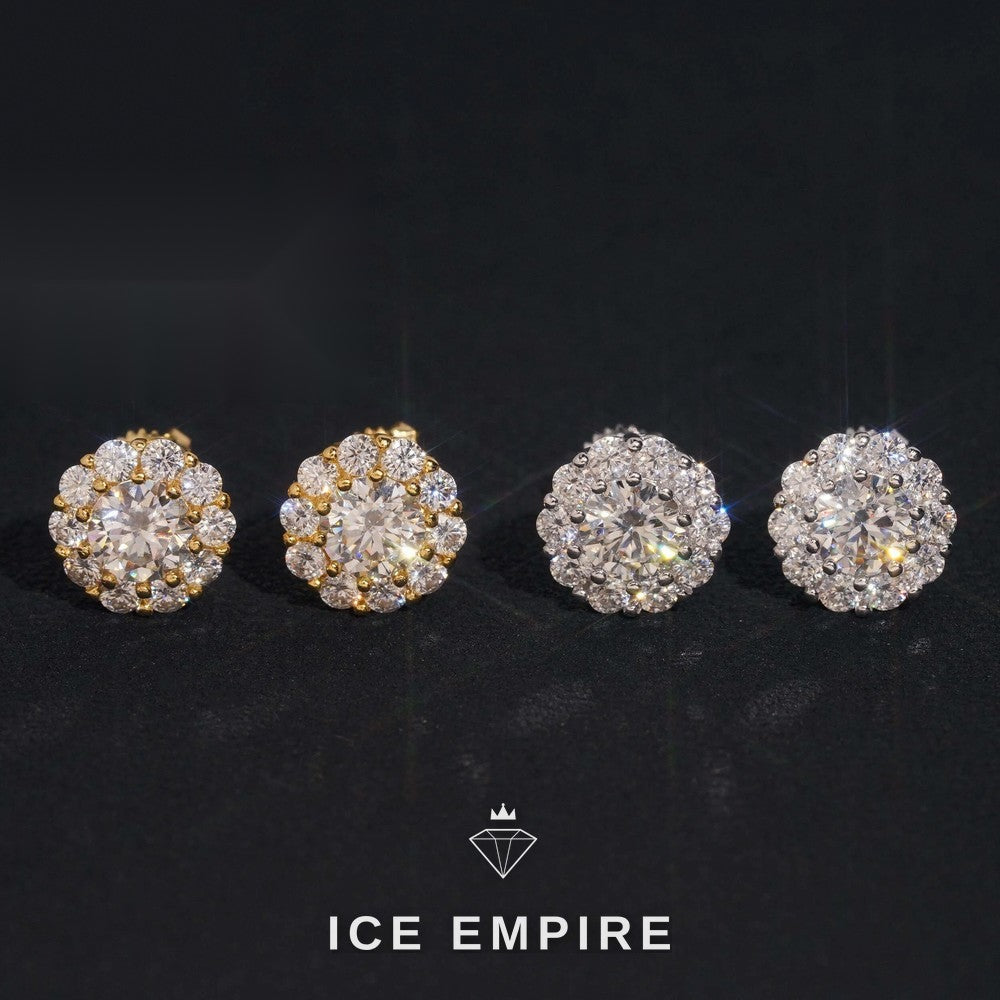 Iced Out Gold Plated Moissanite Earrings
