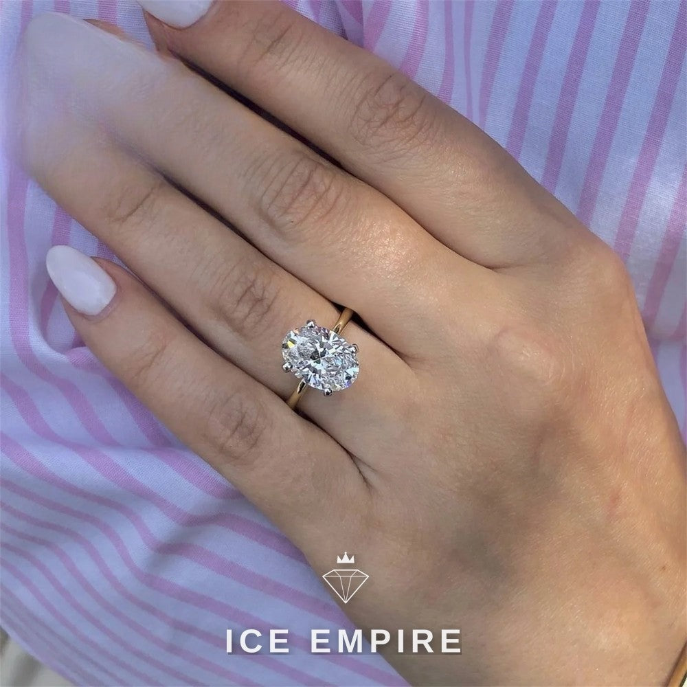 Iced Out Rose Gold Plated Moissanite Engagement Ring