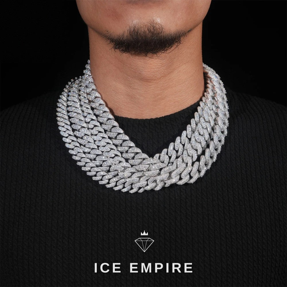 Iced Out Rose Gold Plated Moissanite Cuban Chain