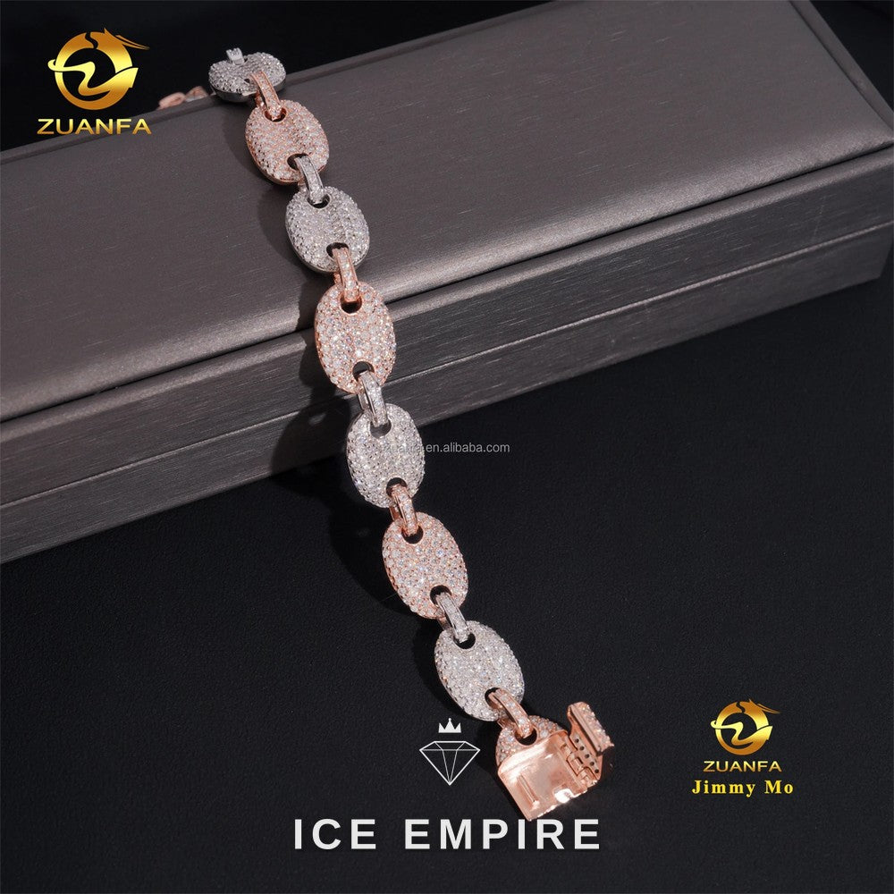 Iced Out 925 Silver Moissanite Cuban Chain