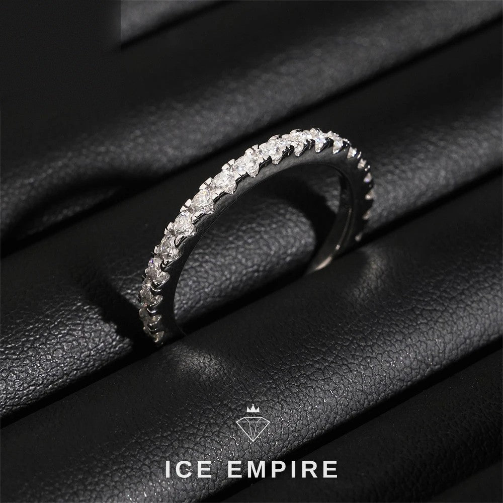 Iced Out 925 Silver Moissanite Engagement Ring