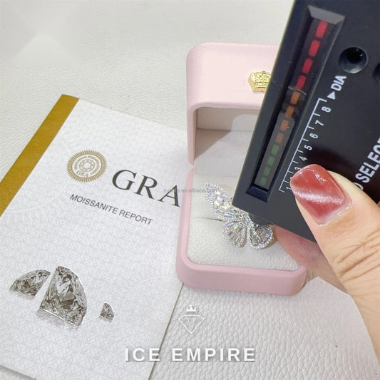 Iced Out Baguette 925 Silver Moissanite Ring