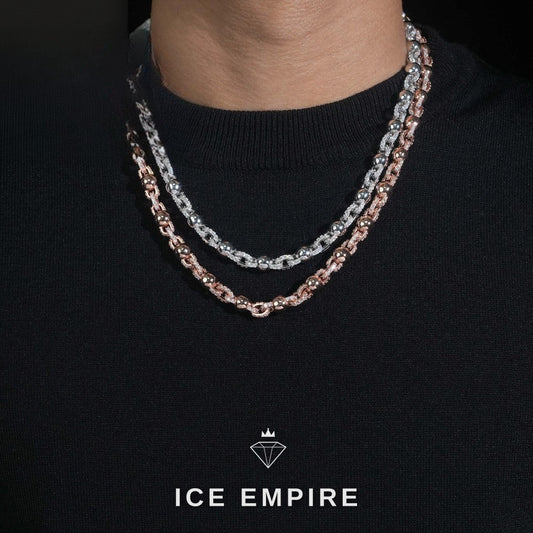 Iced Out Rose Gold Plated Moissanite Cuban Chain