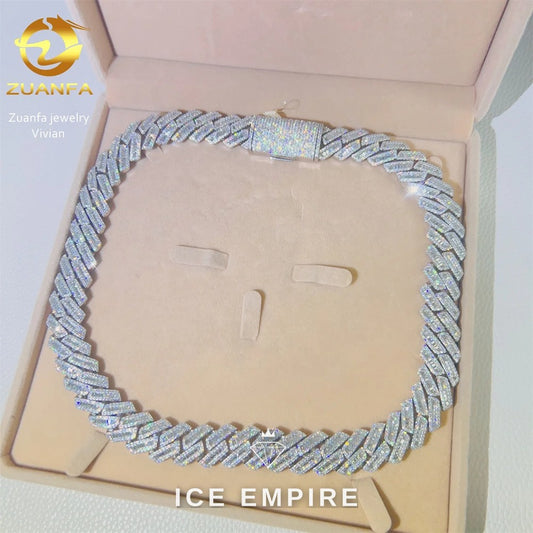 Iced Out Rose Gold Plated Moissanite Cuban Chain
