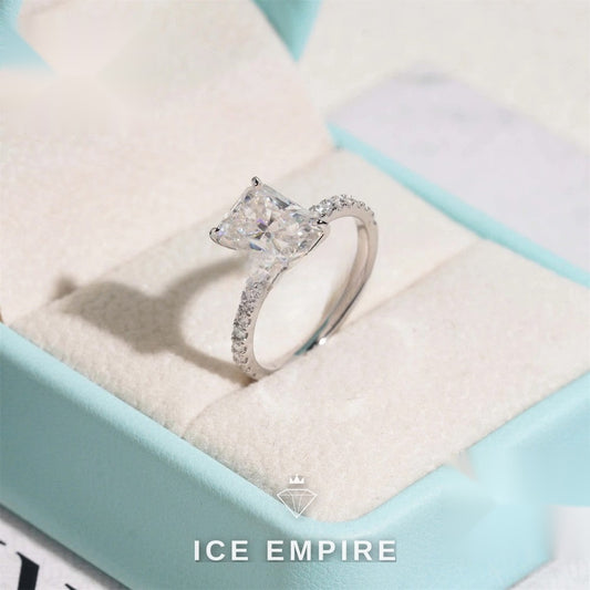 Iced Out 14K Gold Lab Grown Diamond Engagement Ring