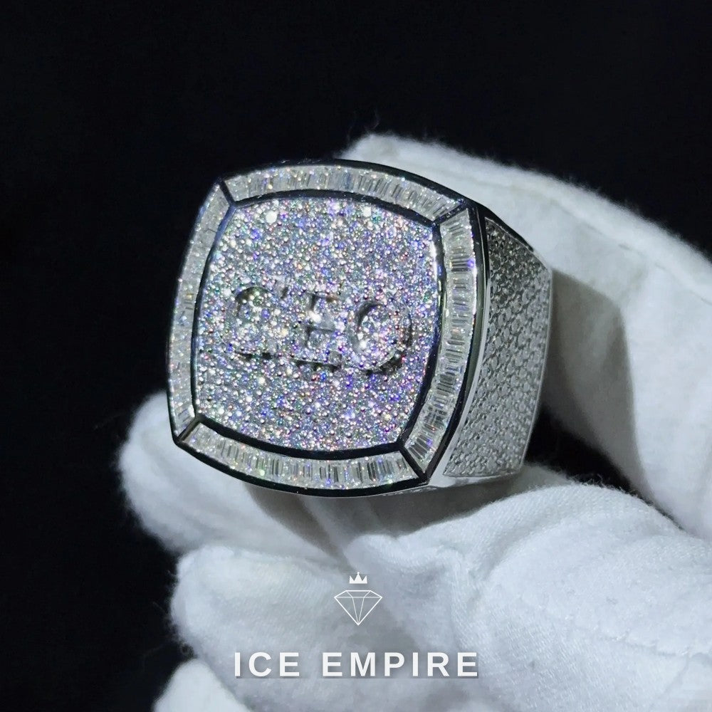 Iced Out Gold Plated Moissanite Ring