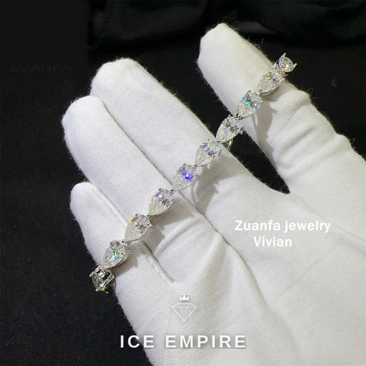 Iced Out 925 Silver Moissanite Tennis Chain